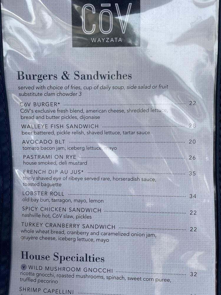 Cov - Wayzata, MN menu_pic