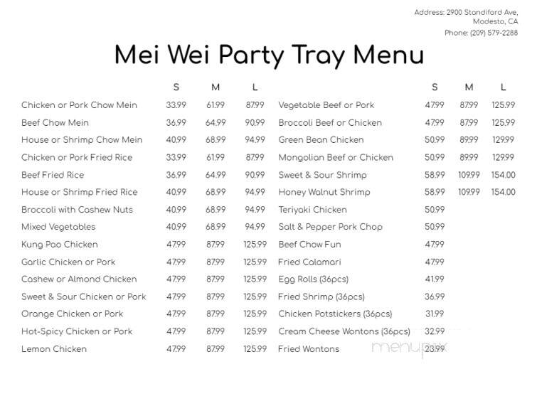 Mei Wei Chinese Restaurant - Modesto, CA