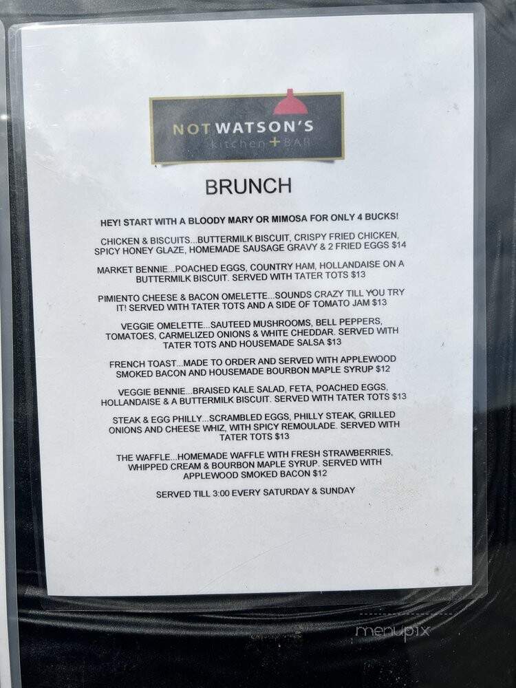 Not Watson's Kitchen and Bar - Knoxville, TN menu_pic