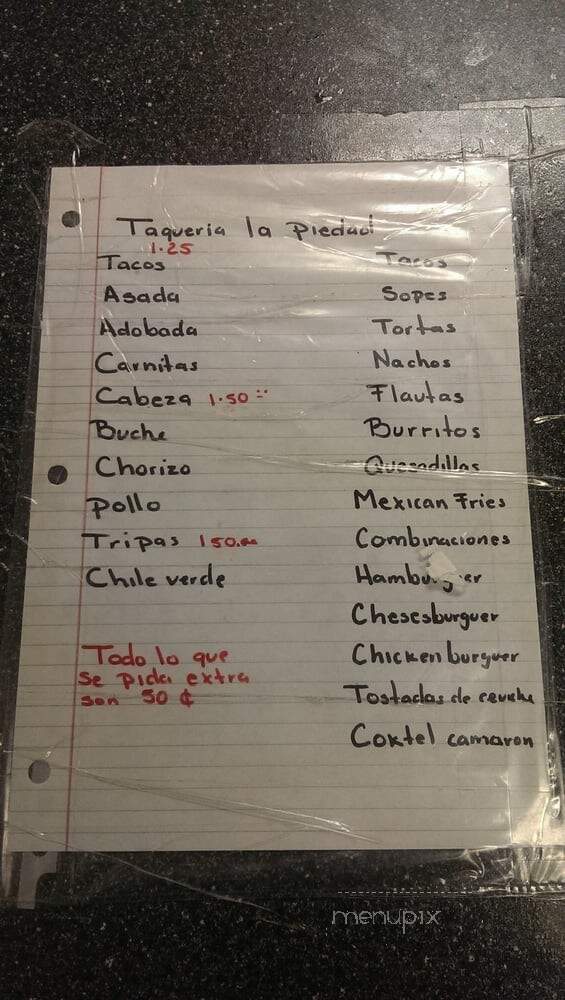 Taqueria Y Carniceria la Piedad - Avenal, CA menu_pic
