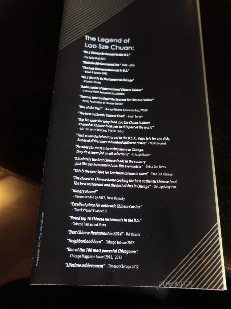 Lao Sze Chuan - Skokie, IL menu_pic