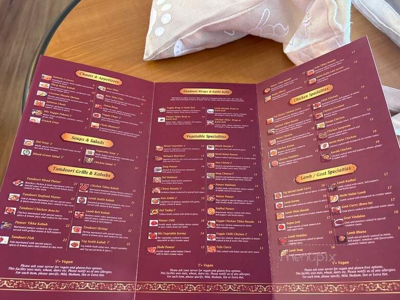 Taj Grill - Vallejo, CA menu_pic