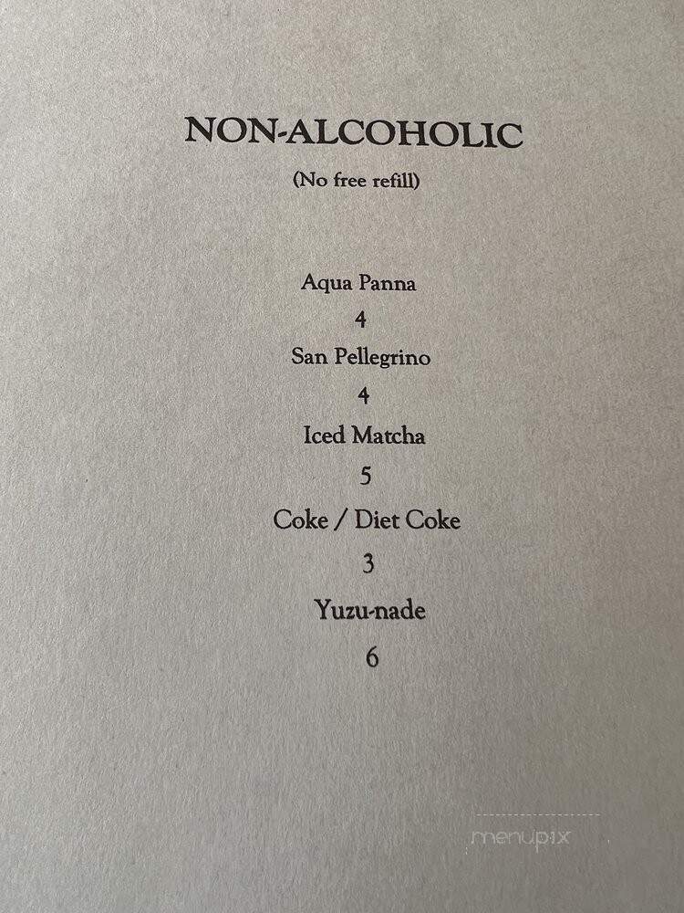 Sushi Tsujita - Los Angeles, CA menu_pic