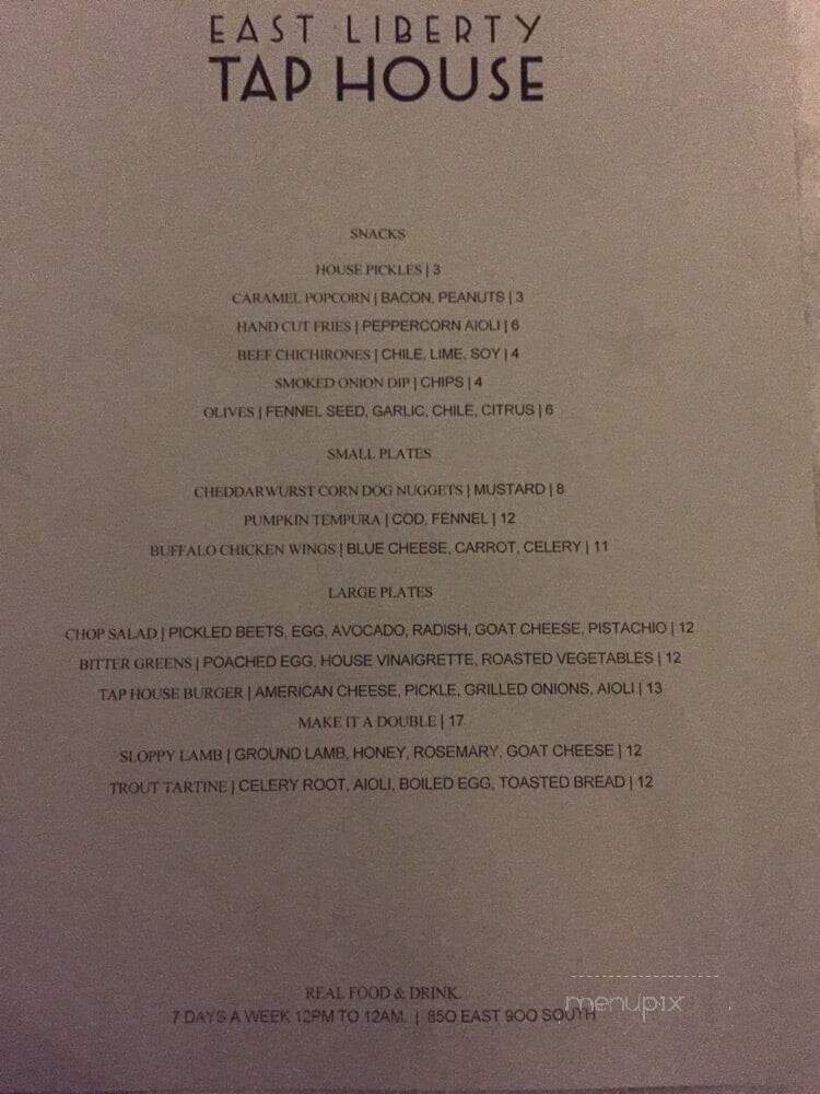 East Liberty Tap House - Salt Lake City, UT menu_pic