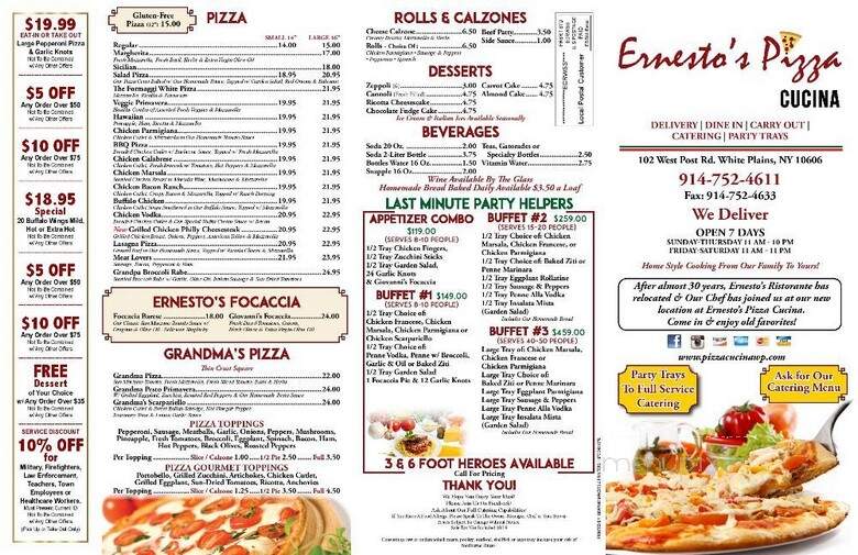 Pizza Cucina - White Plains, NY menu_pic