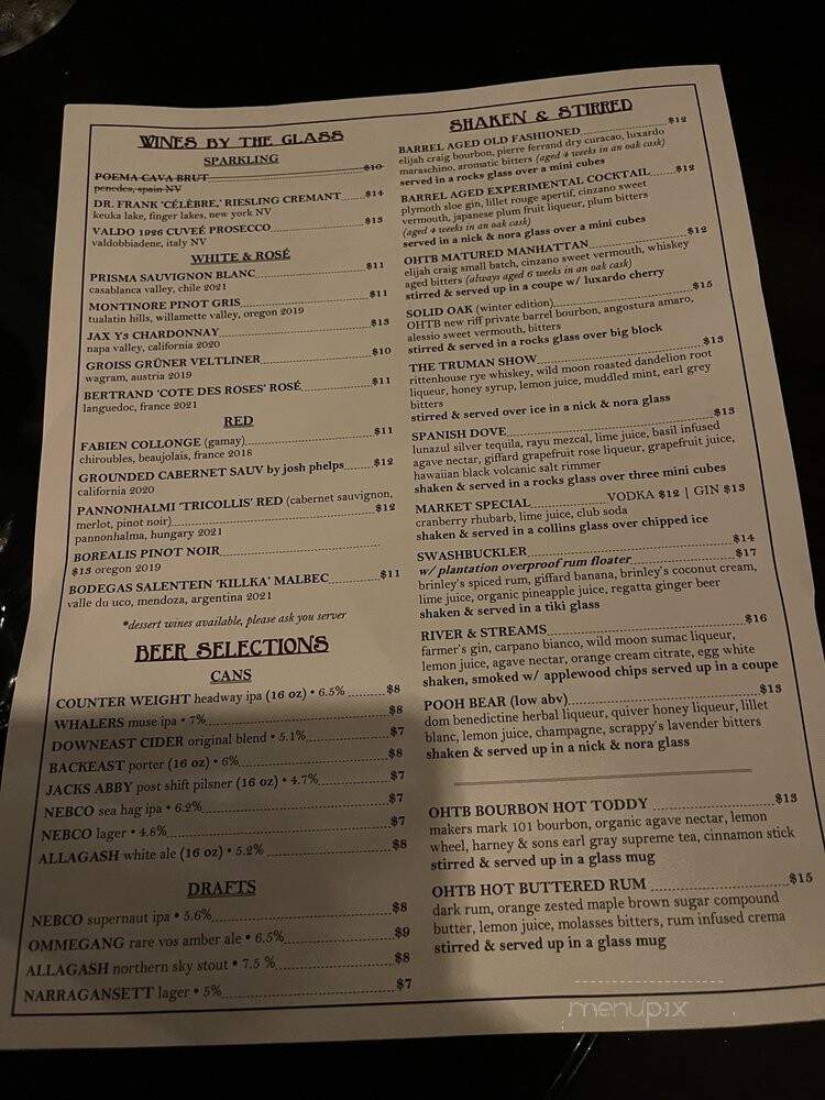 Oak Haven Table & Bar - New Haven, CT menu_pic