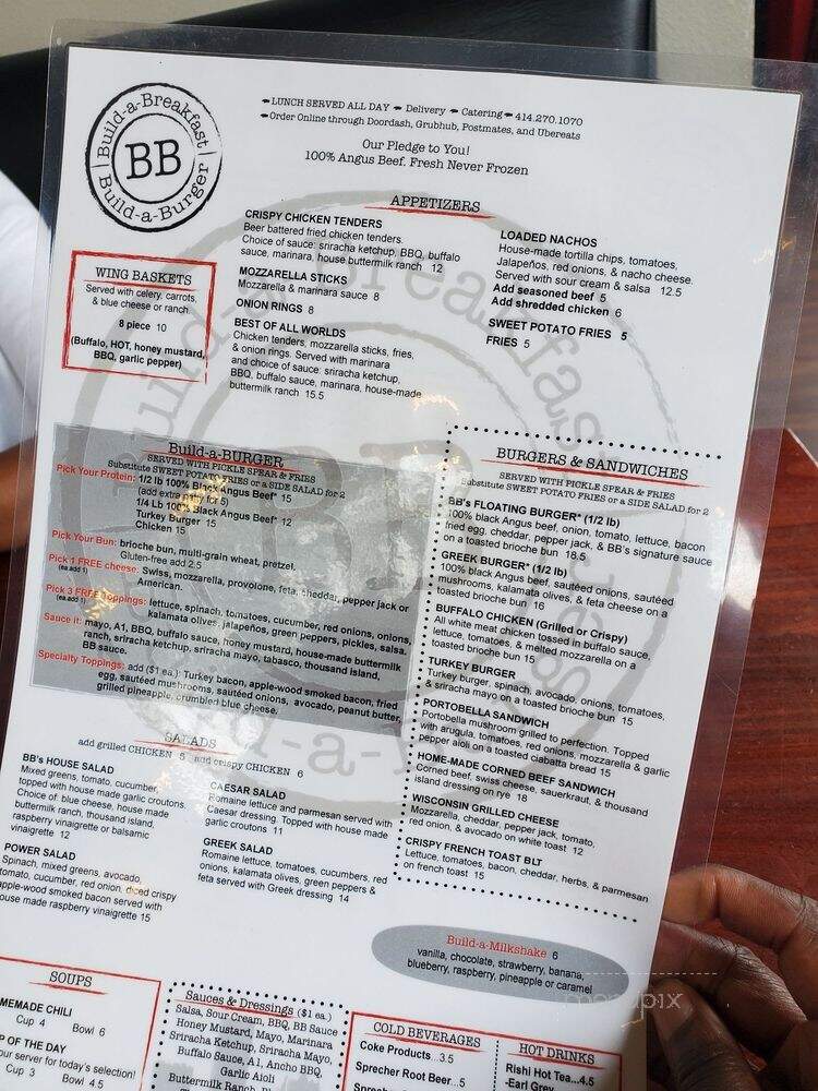 BB's (Build-a-Breakfast/Build-a-Burger) - Milwaukee, WI menu_pic