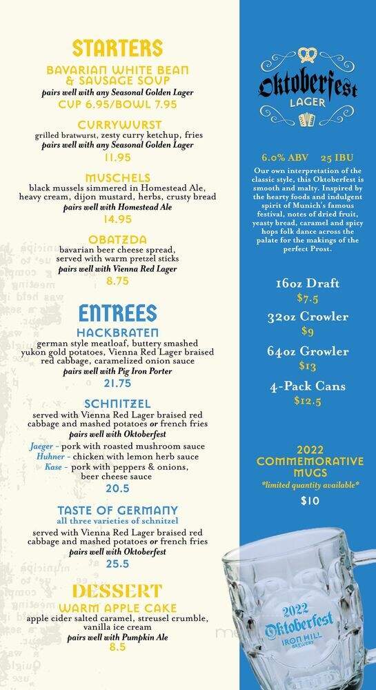 Iron Hill Brewery - Ardmore, PA menu_pic