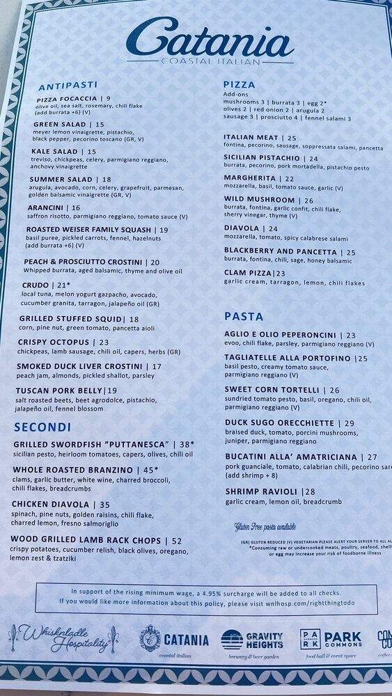 Catania - La Jolla, CA menu_pic