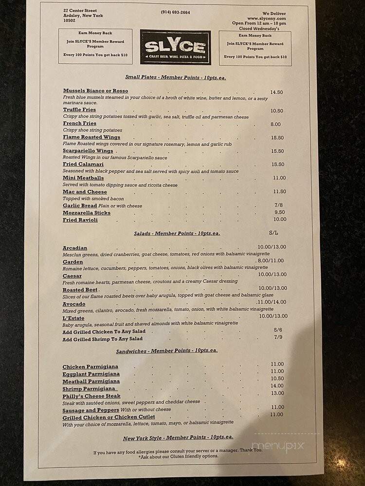 Slyce - Ardsley, NY menu_pic