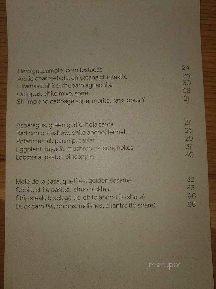 Cosme - New York, NY menu_pic