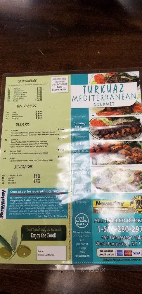 Turkuaz Mediterranean Gourmet - West Hempstead, NY menu_pic