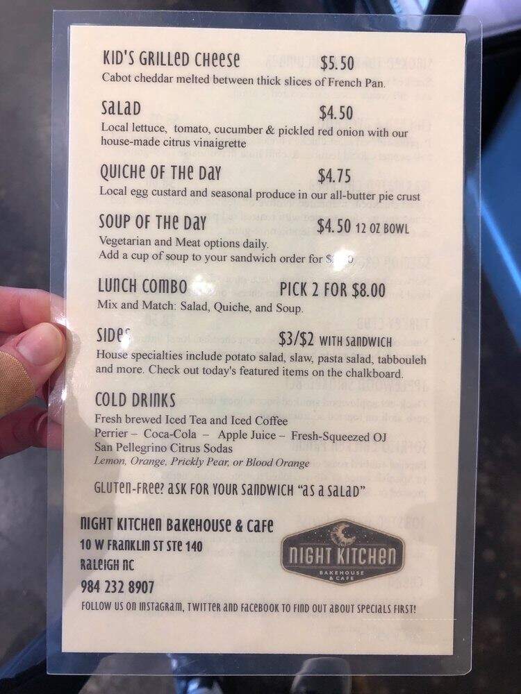 Night Kitchen - Raleigh, NC menu_pic