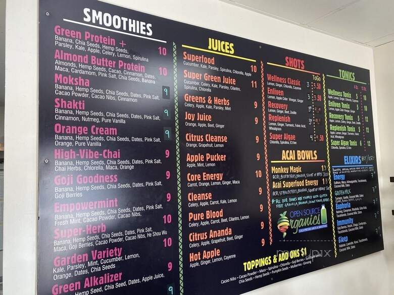 Open Source Organics - West Hollywood, CA menu_pic