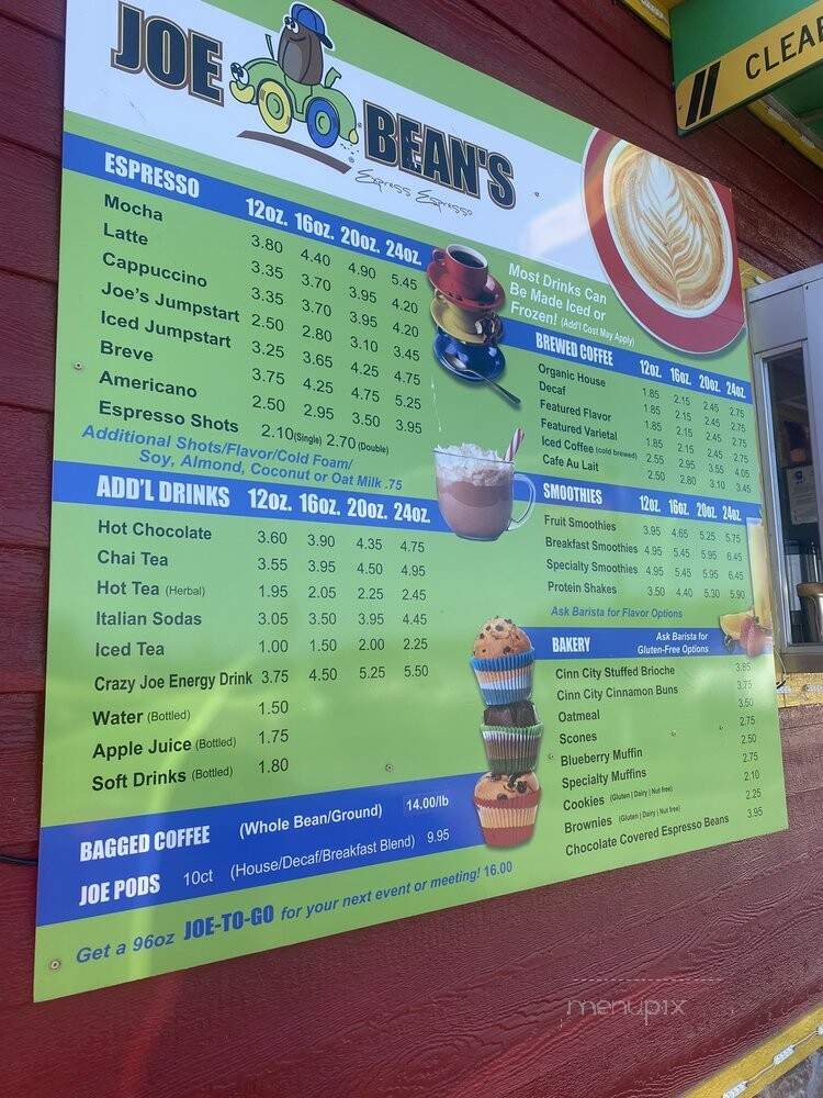 Joe Beans - Lynchburg, VA menu_pic