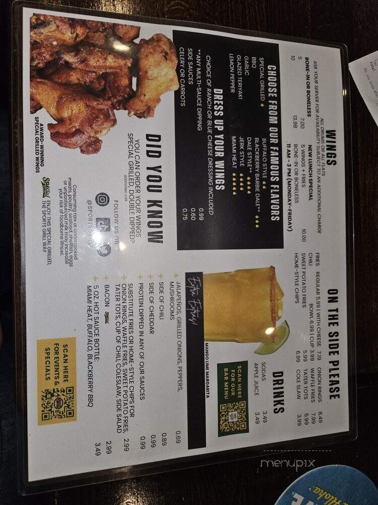 Sports Grill - Pembroke Pines, FL menu_pic