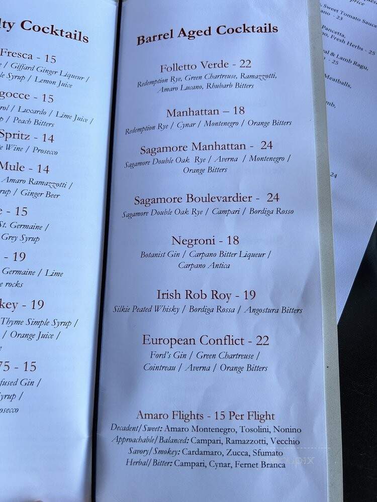 Amaro Bistro - Bothell, WA menu_pic