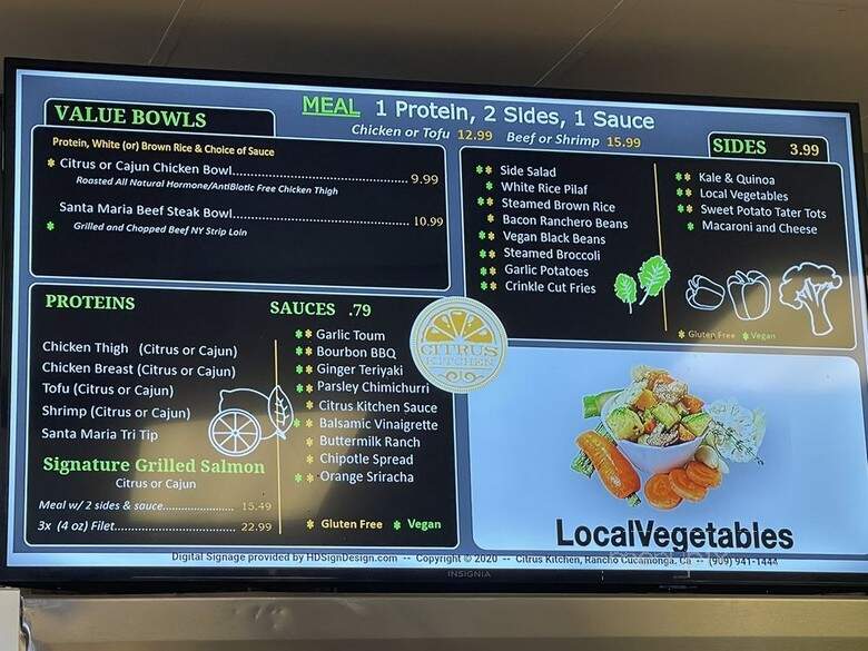 Citrus Kitchen - Rancho Cucamonga, CA menu_pic