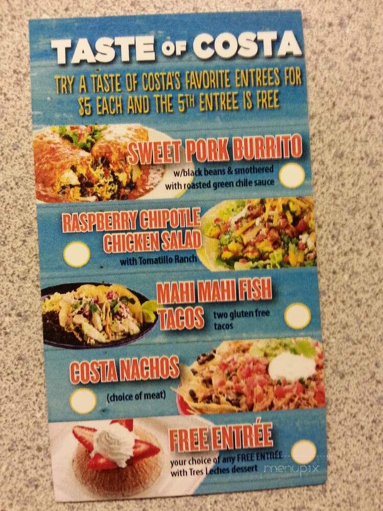 Costa Vida - Federal Way, WA menu_pic