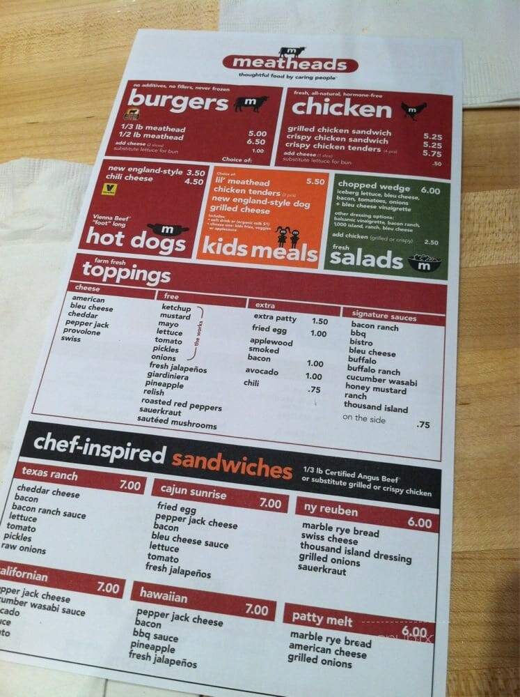 Meatheads Burgers & Fries - Munster, IN menu_pic