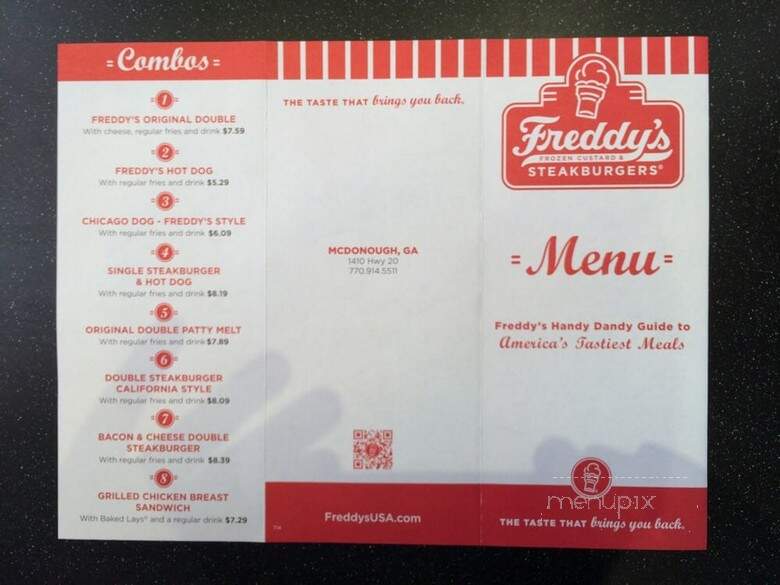 Freddy's Frozen Custard & Steakburgers - Mcdonough, GA menu_pic