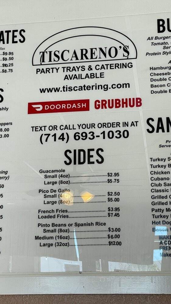 Tiscareno's City Bistro & Deli - Anaheim, CA menu_pic