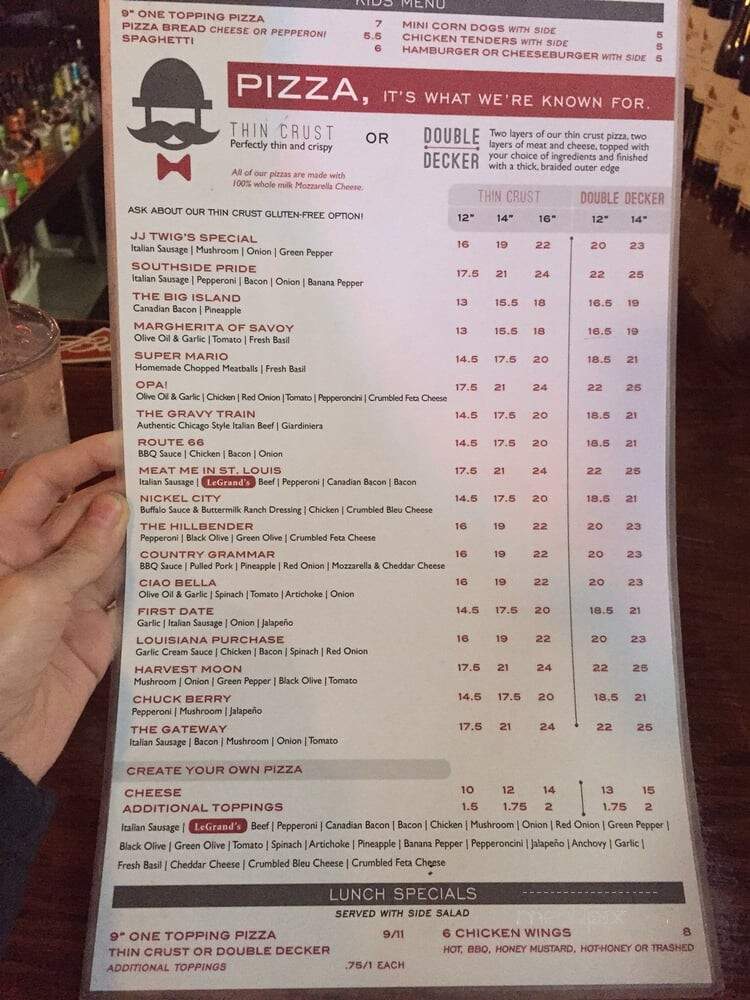 JJ Twig's Pizza & Pub - Saint Louis, MO menu_pic