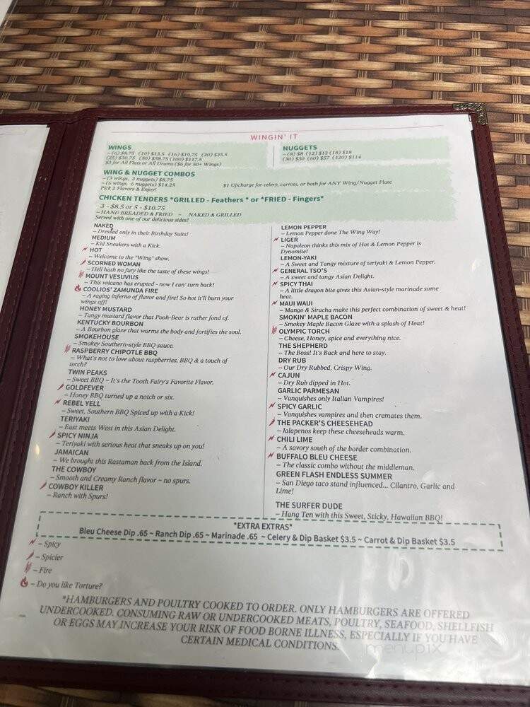 Wing Cafe and Tap House - Marietta, GA menu_pic