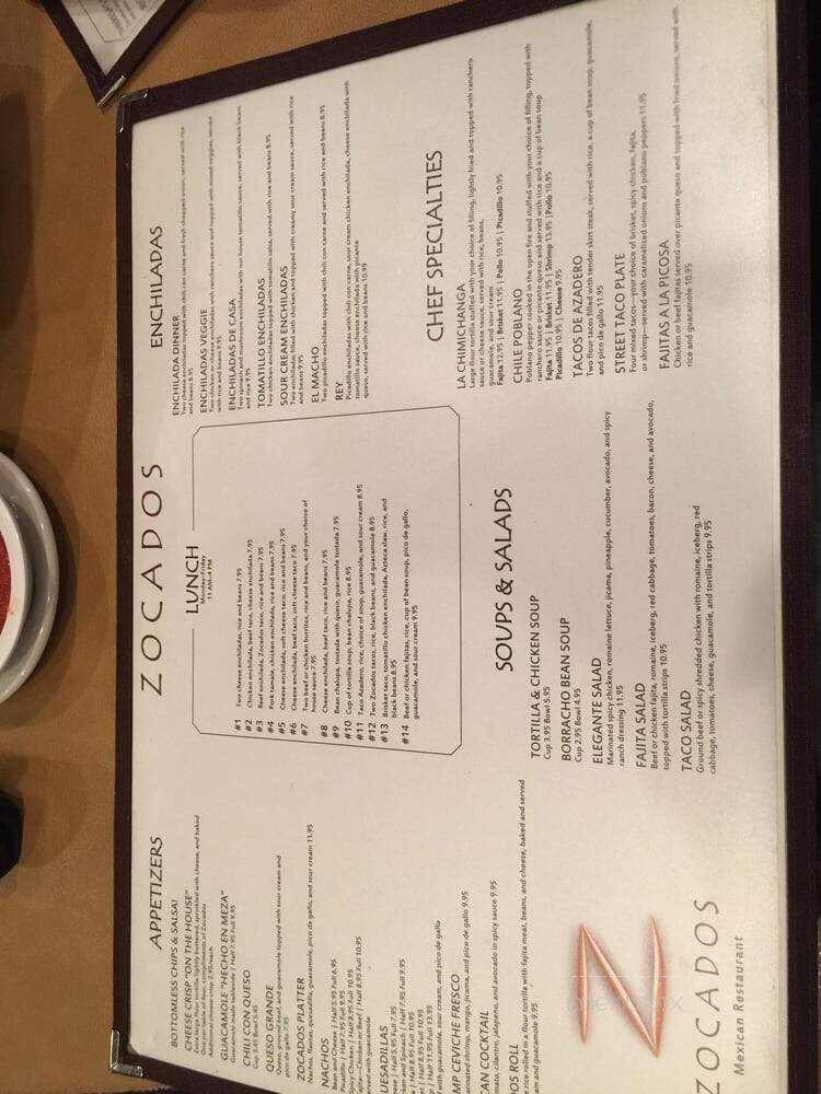 Zocados - Carrollton, TX menu_pic