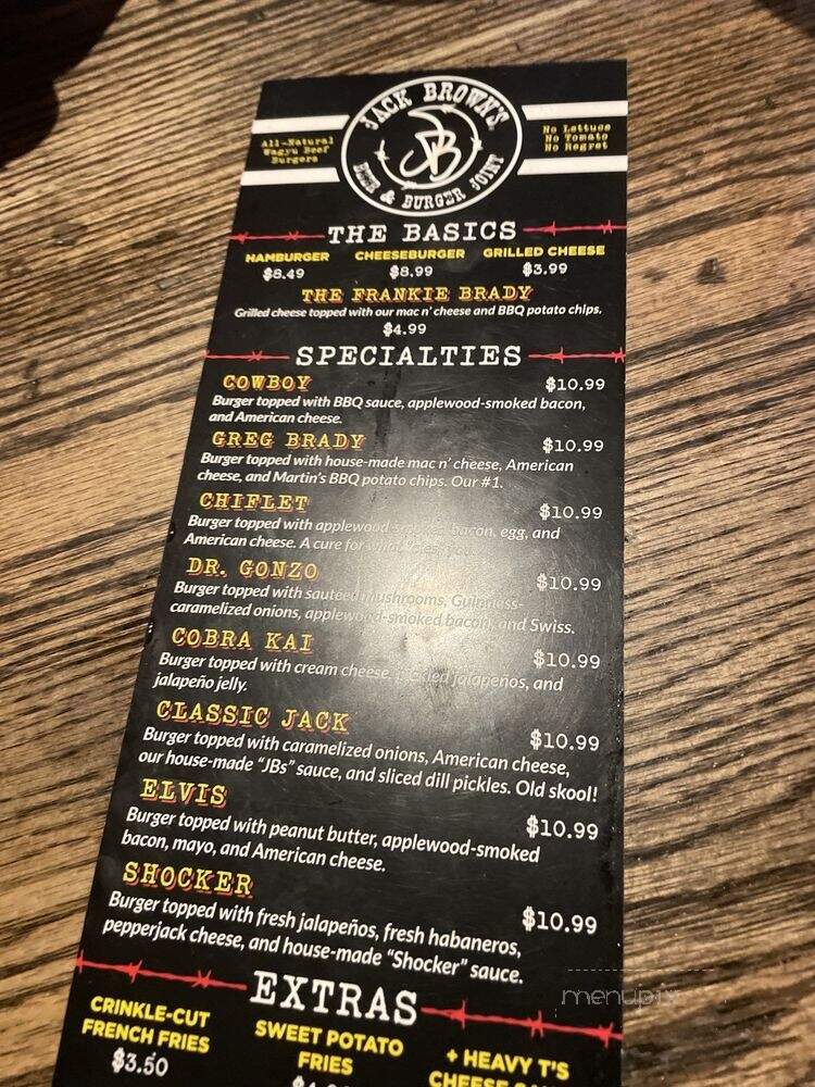 Jack Brown's Beer & Burger Joint - Charlottesville, VA menu_pic