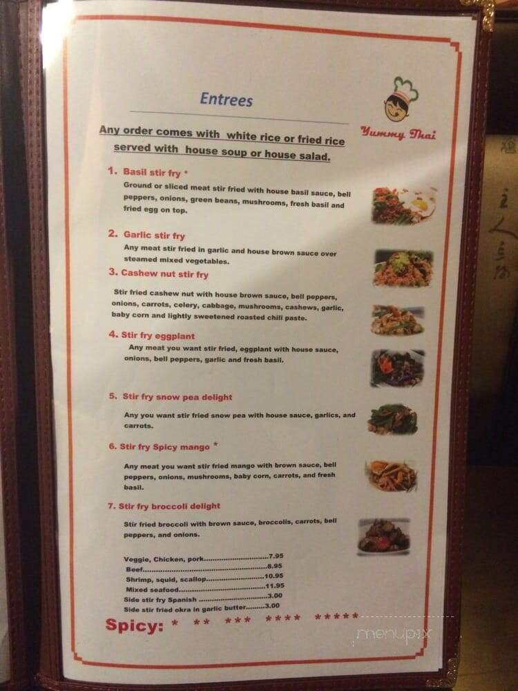 Yummy Thai - Lebanon, TN menu_pic