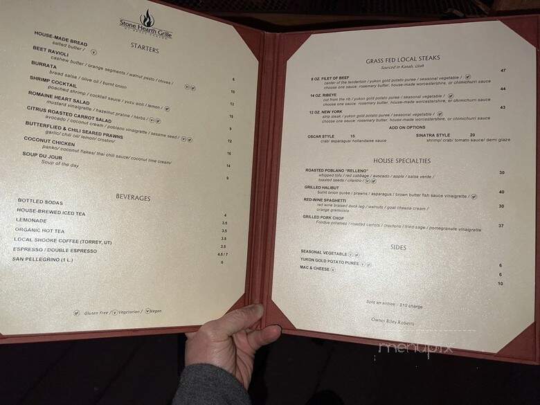 Stone Hearth Grille - Tropic, UT menu_pic