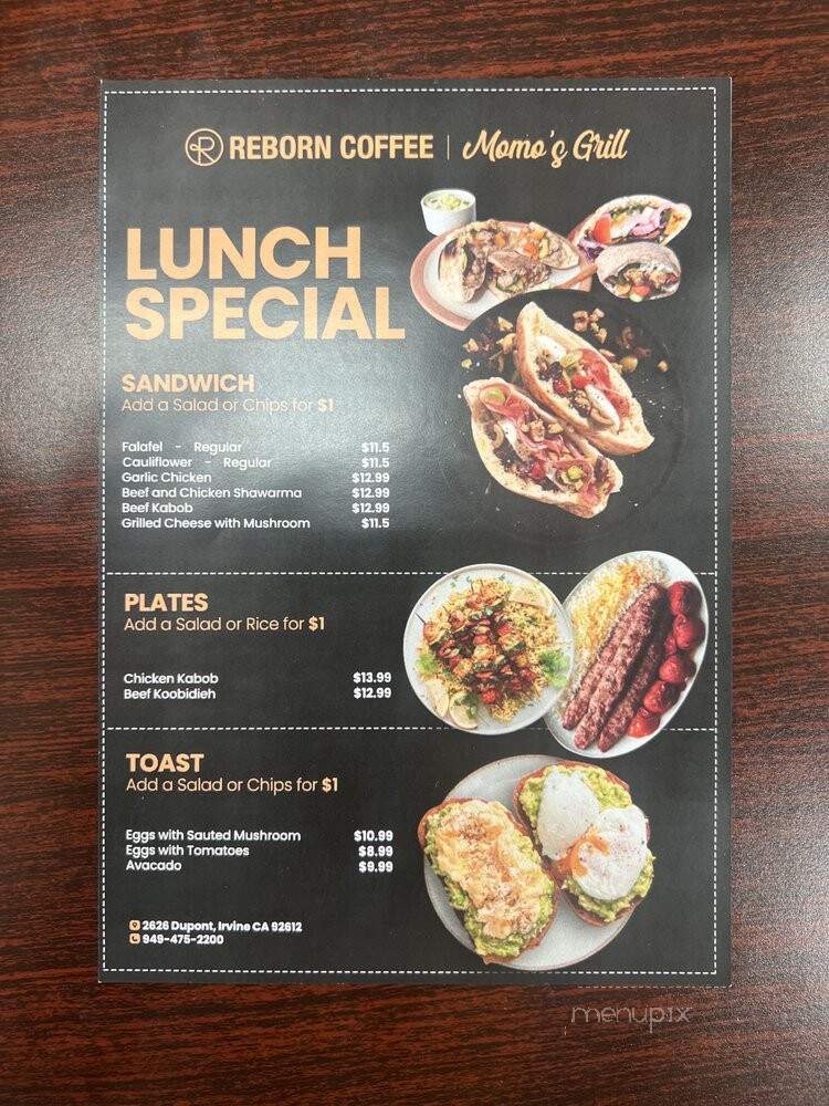 Momo's Grill Hookah - Irvine, CA menu_pic