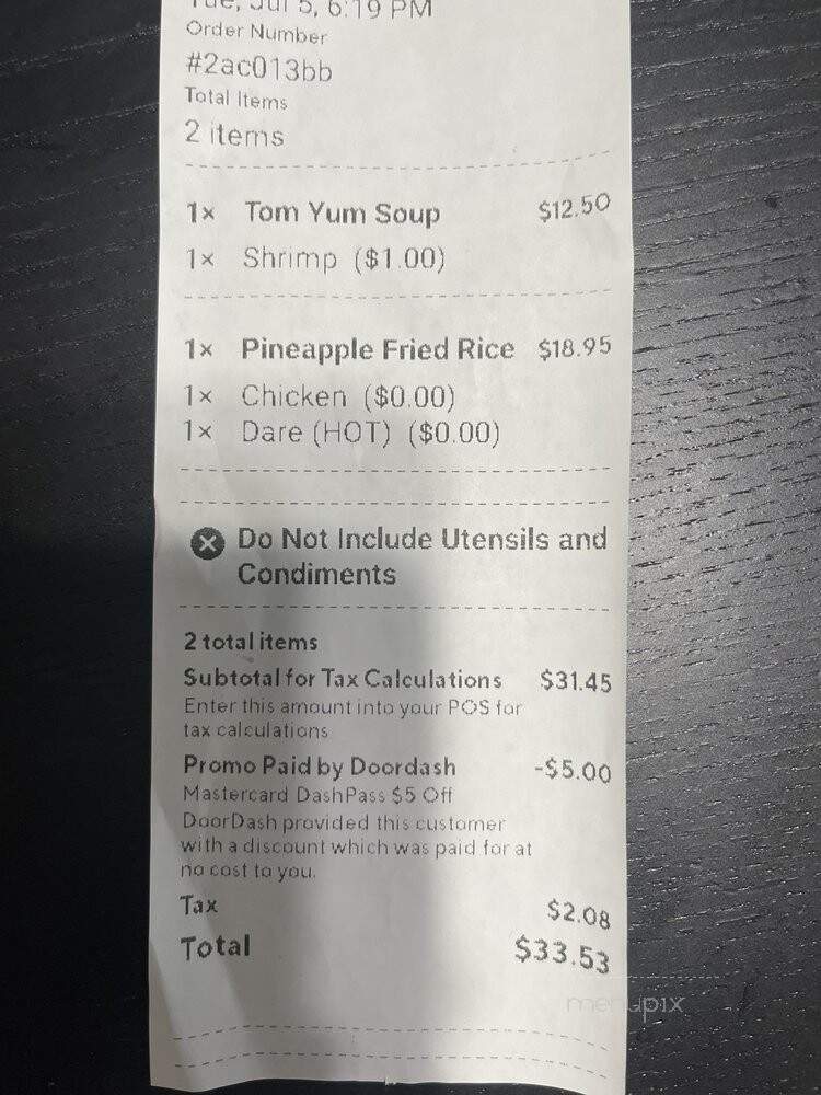 Aroy-D Thai Elephant - Verona, NJ menu_pic