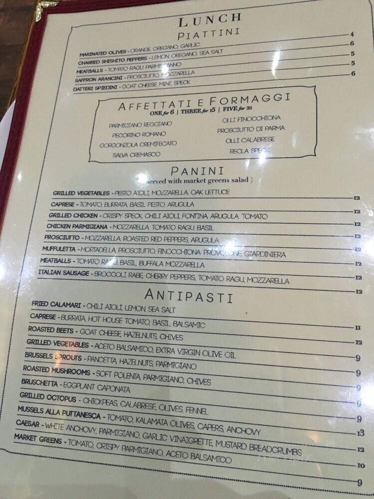 Nocciola Ristorante - New York, NY menu_pic
