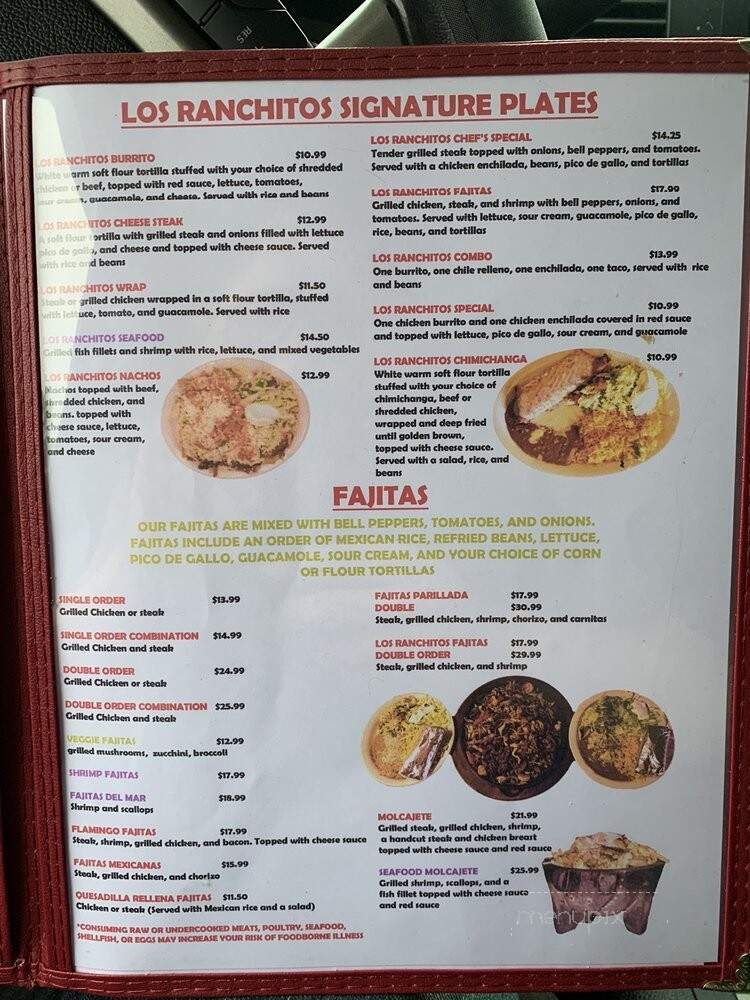 Los Ranchitos - Geneseo, IL menu_pic
