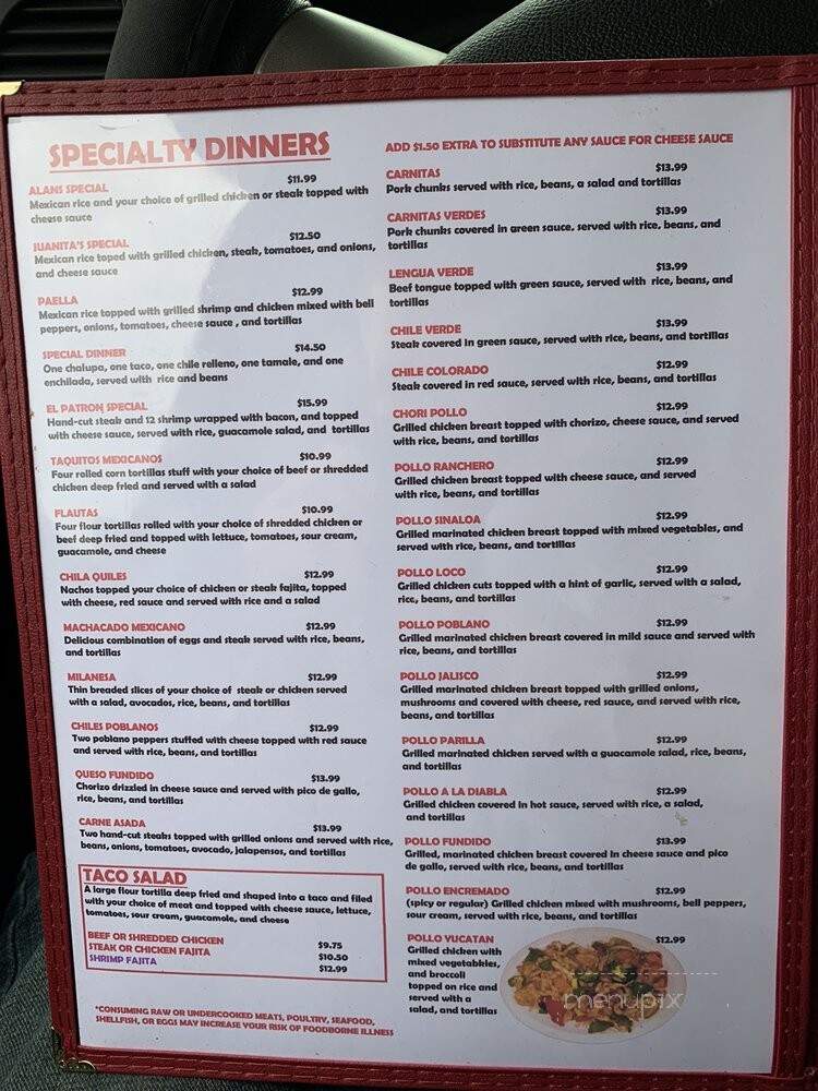 Los Ranchitos - Geneseo, IL menu_pic