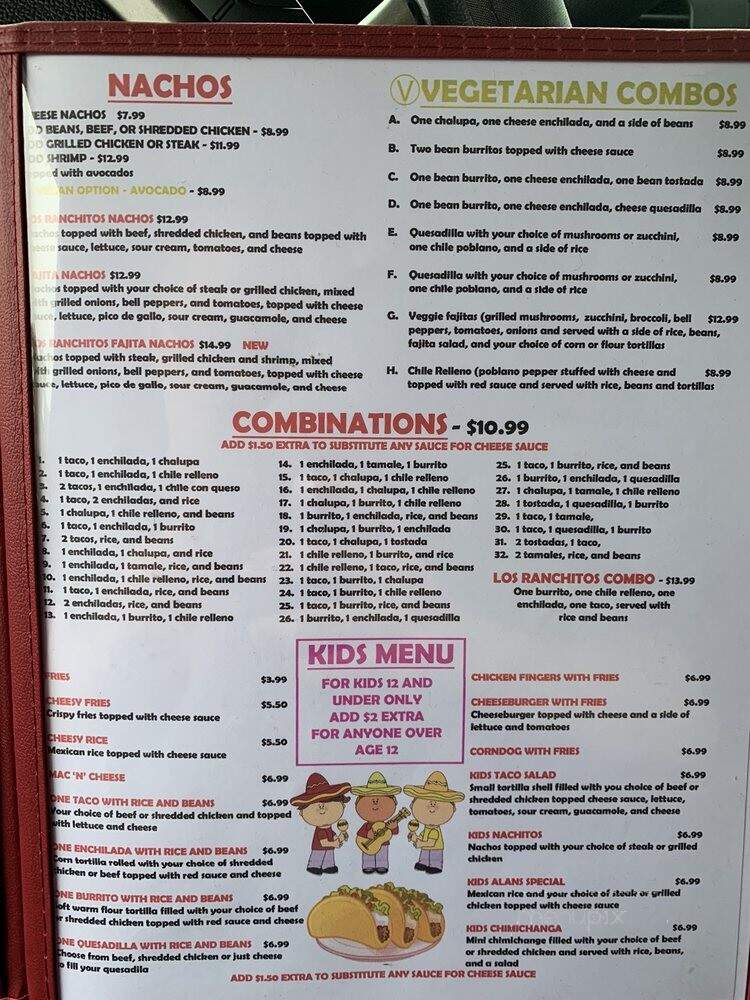 Los Ranchitos - Geneseo, IL menu_pic