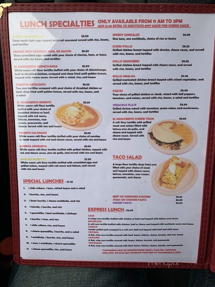 Los Ranchitos - Geneseo, IL menu_pic