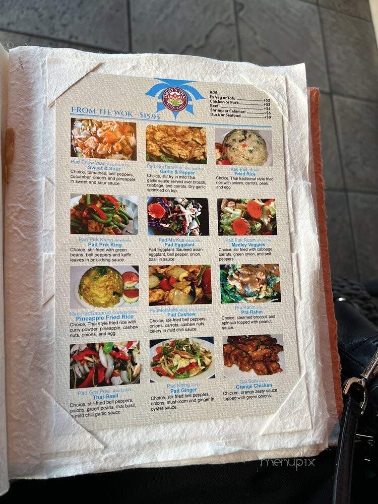 Onny's Thai - San Marcos, CA menu_pic
