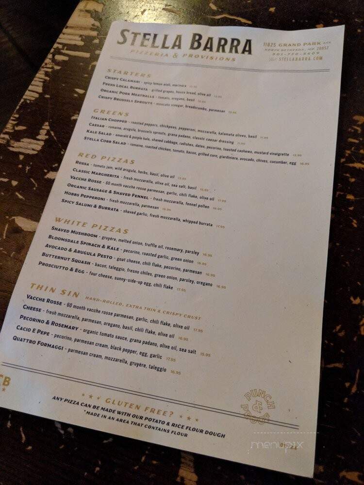 Stella Barra - Rockville, MD menu_pic