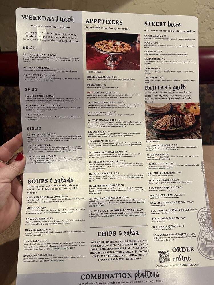 Carmelita's Mexican Grill - Dunedin, FL menu_pic