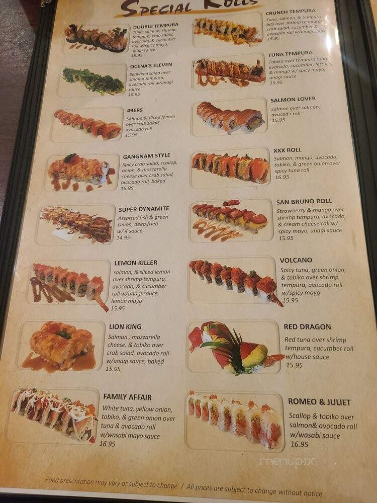 Ninja Sushi & Tofu - San Bruno, CA menu_pic