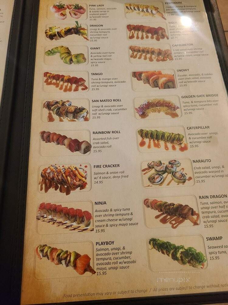 Ninja Sushi & Tofu - San Bruno, CA menu_pic