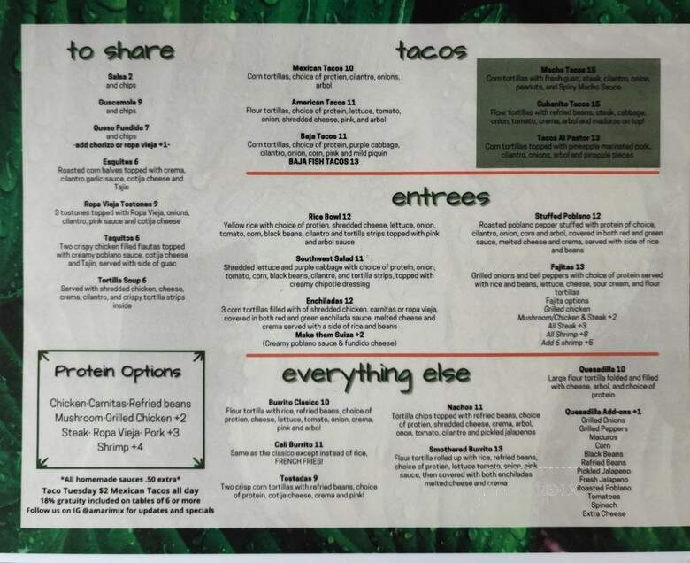 A-Mari-Mix - Miami, FL menu_pic