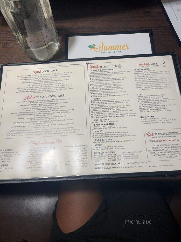 Thirsty Lion - Denver, CO menu_pic