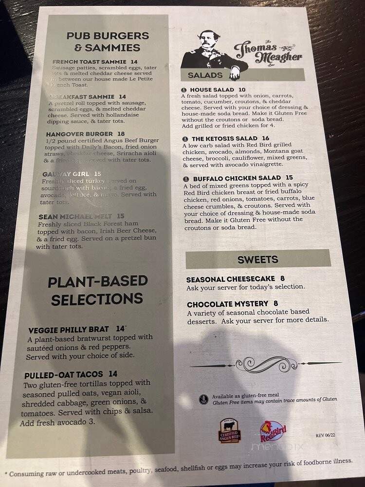 Thomas Meagher Irish Pub - Missoula, MT menu_pic