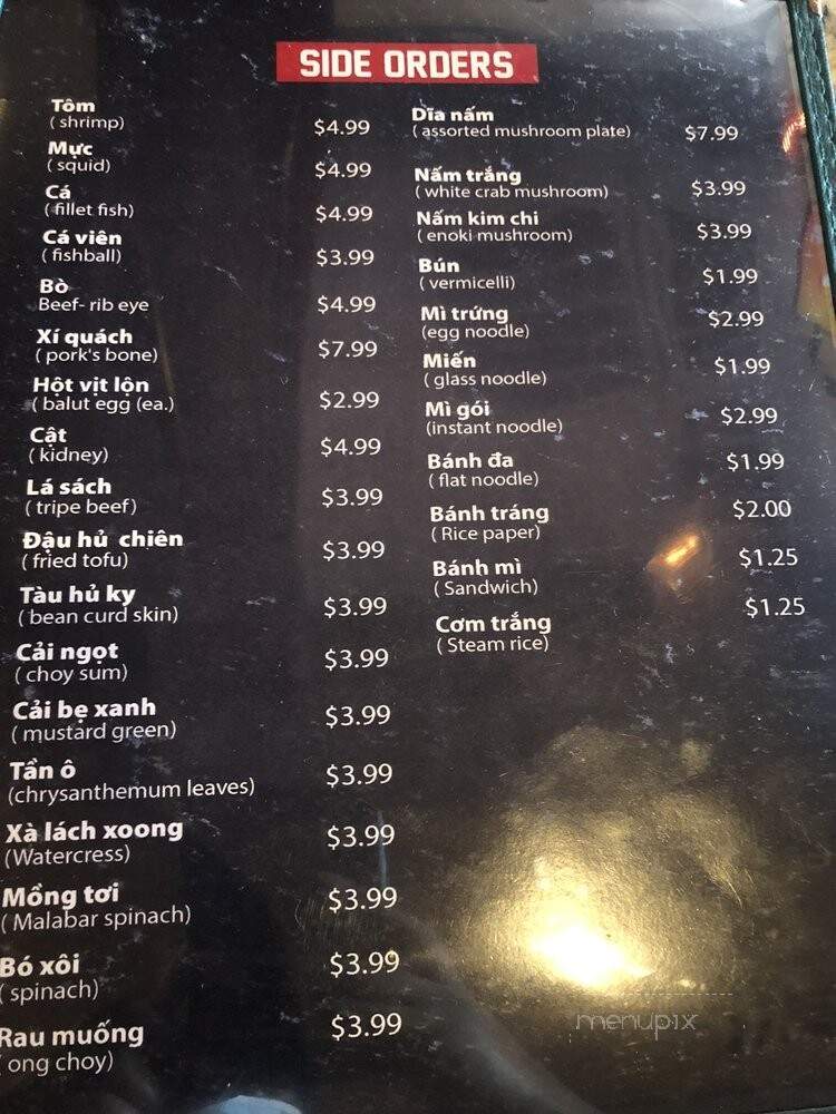 One Hot Pot & Grill - Houston, TX menu_pic