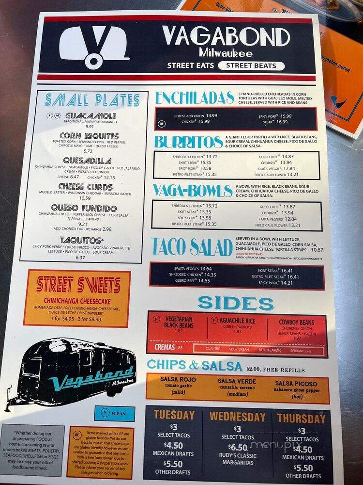 Vagabond - Milwaukee, WI menu_pic