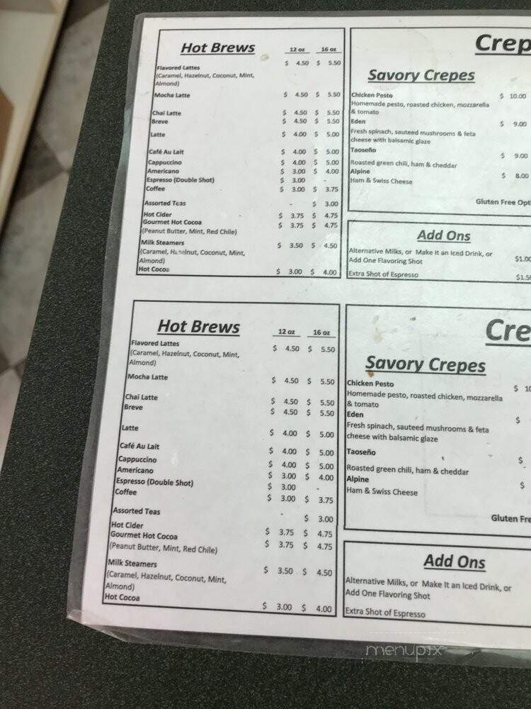 Molly's Crepe Escape - Taos Ski Valley, NM menu_pic